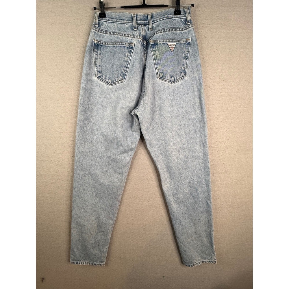 Guess Jeans Tapered Leg Women 30 Light Wash Blue Vintage High Rise FLAWS BB010 - Picture 5 of 13